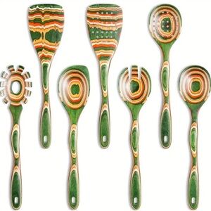 7-Piece Cooking Utensil Set / Pakkawood Wooden Spoons And Spatulas